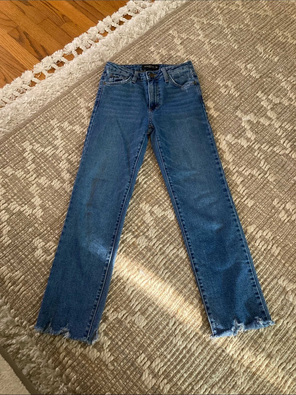 JUST BLACK DENIM Jeans.High-Rise Blue Women's Straight-Leg Jeans